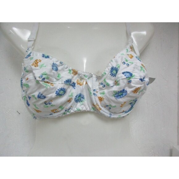 Jolie Elite Woman Bras White/Blue/Tan Floral Print Size 40C New!!! - Picture 1 of 2